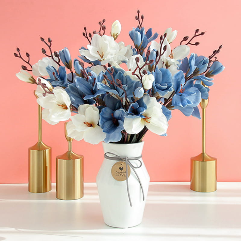 Bouquet de Flores Artificiais Seda Celestial - Linha Casa Beauty