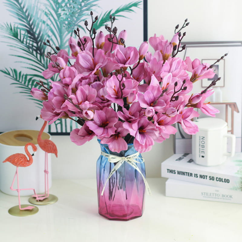 Bouquet de Flores Artificiais Seda Celestial - Linha Casa Beauty
